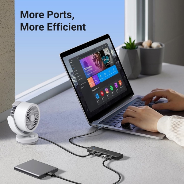 UGREEN CM219 (25851), USB 3.0 hub, Black