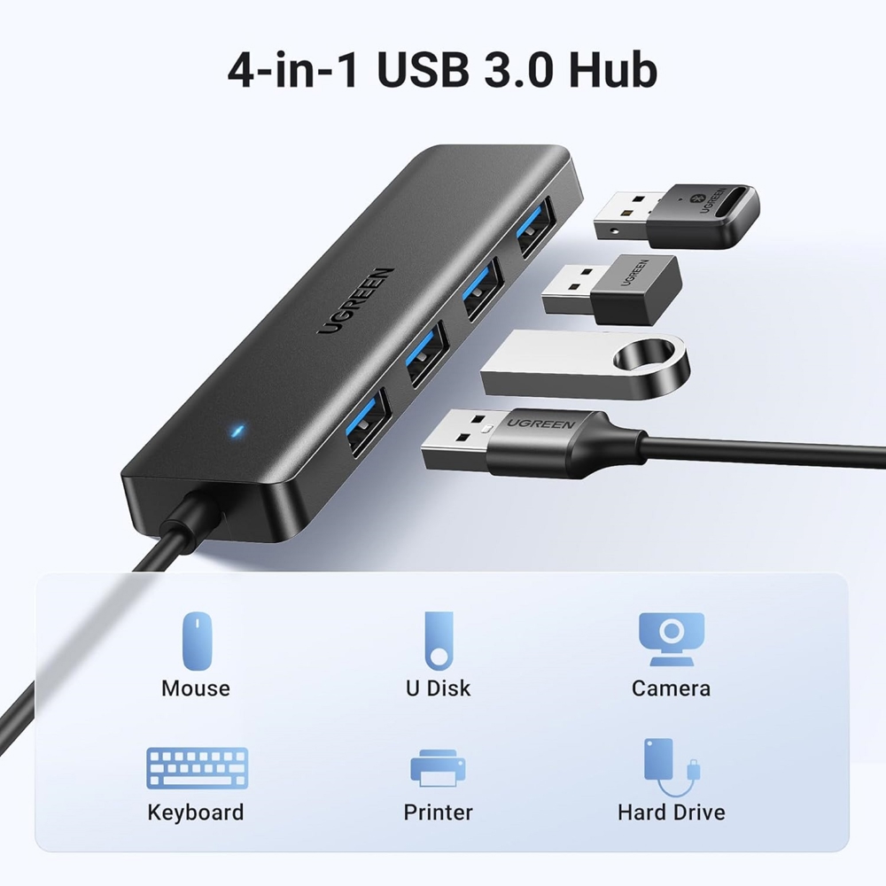 UGREEN CM219 (25851), USB 3.0 hub, Black