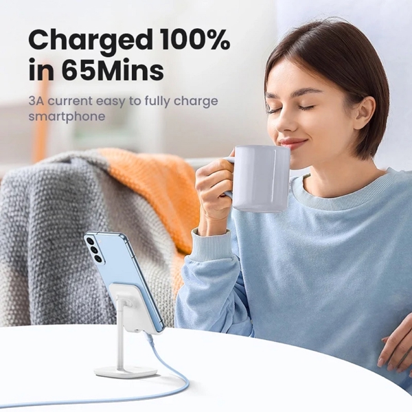 USB კაბელი UGREEN US563 (45180), 60W, Type-C to Type-C Cable, 1m, Purple