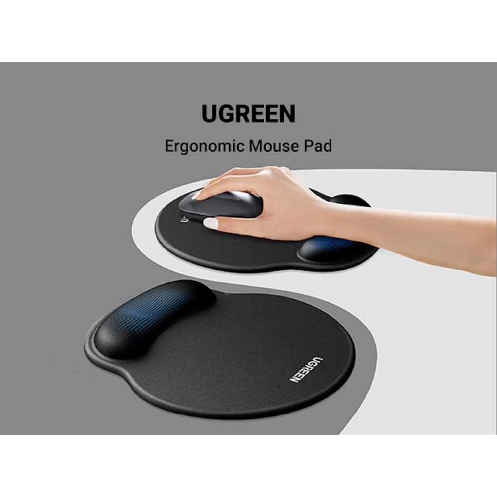 მაუსის პადი UGREEN LP668 (25245), Mouse Pad With Wrist Rest, S, Black