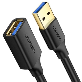 Extension Male Cable UGREEN US129 (10373), USB 3.0 Male to USB Female, 2m, Black