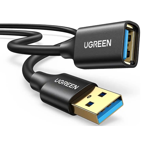 Extension Male Cable UGREEN US129 (10373), USB 3.0 Male to USB Female, 2m, Black