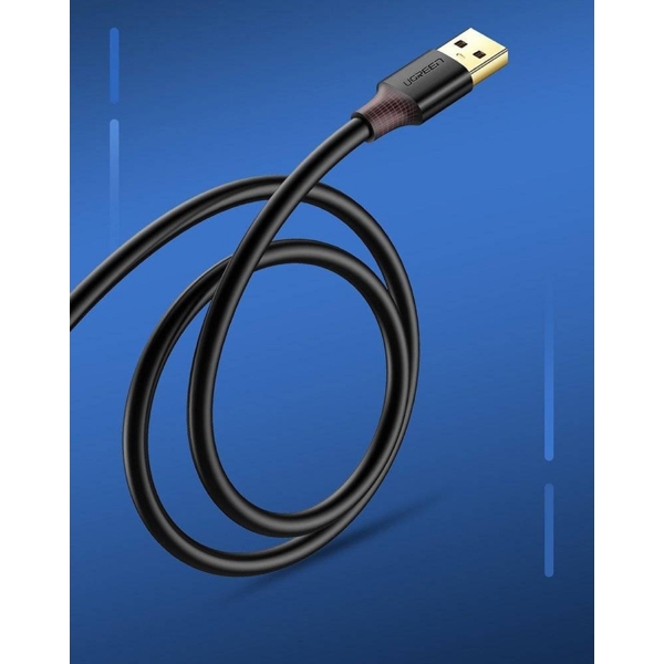 Extension Male Cable UGREEN US129 (10373), USB 3.0 Male to USB Female, 2m, Black