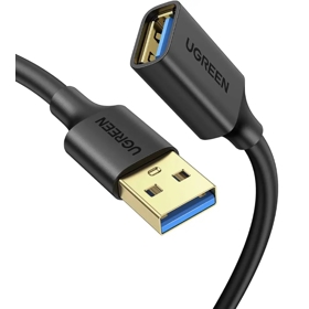 Extension Male Cable UGREEN US129 (30127), USB 3.0 Male to USB Female, 3m, Black