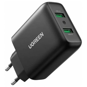 მობილურის დამტენი UGREEN CD161 (10216), 36W, USB, Fast Charger, Black