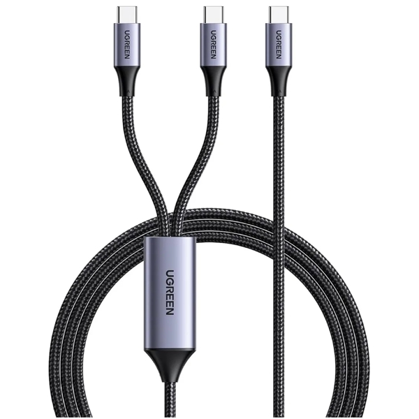 USB კაბელი UGREEN US561 (35087), 100W, Type-C to Type-C Cable, 1.5m, Grey