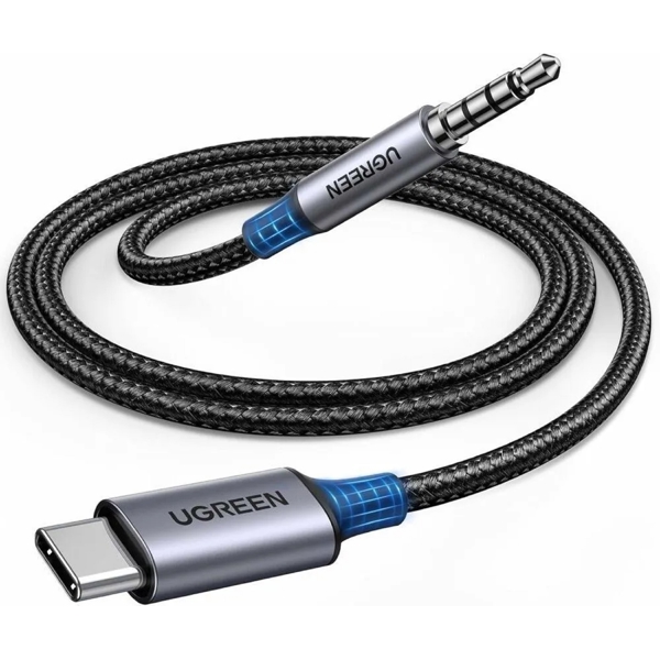 აუდიო ადაპტერი UGREEN CM734 (35056), Type-C to 3.5mm Aux Cable, 1M, Grey