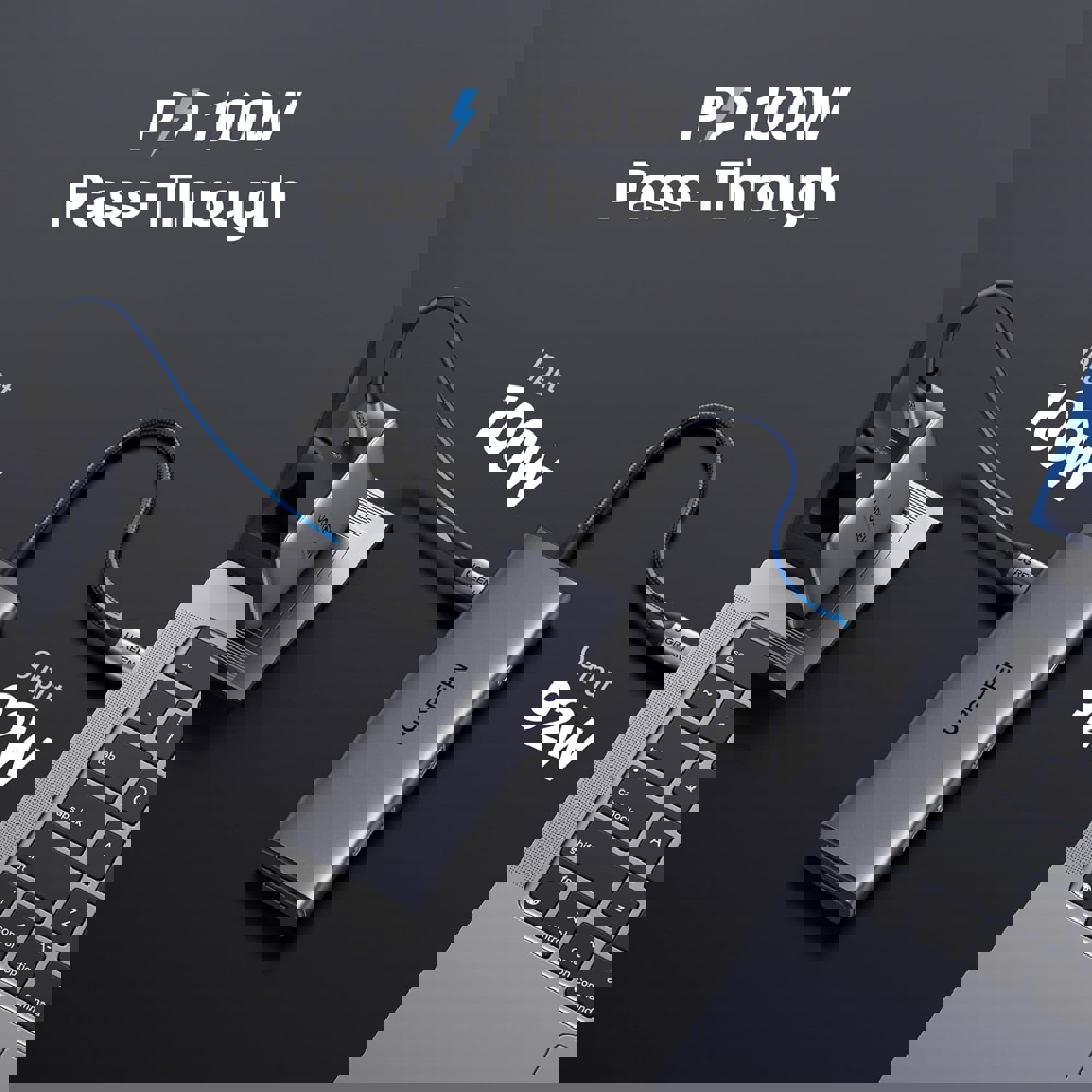 Hub UGREEN CM498 (15531) Revodok Pro 107, HDMI, USB, SD/TF, Type-C, Dark Grey