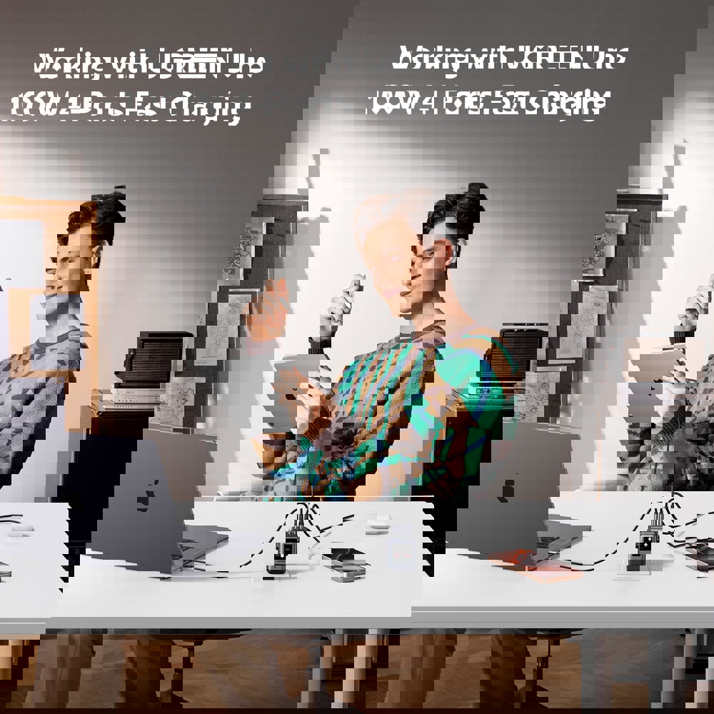 მობილურის დამტენი UGREEN X688 (45515B) Nexode Uno RobotGaN, 100W, USB, Type-C, Grey