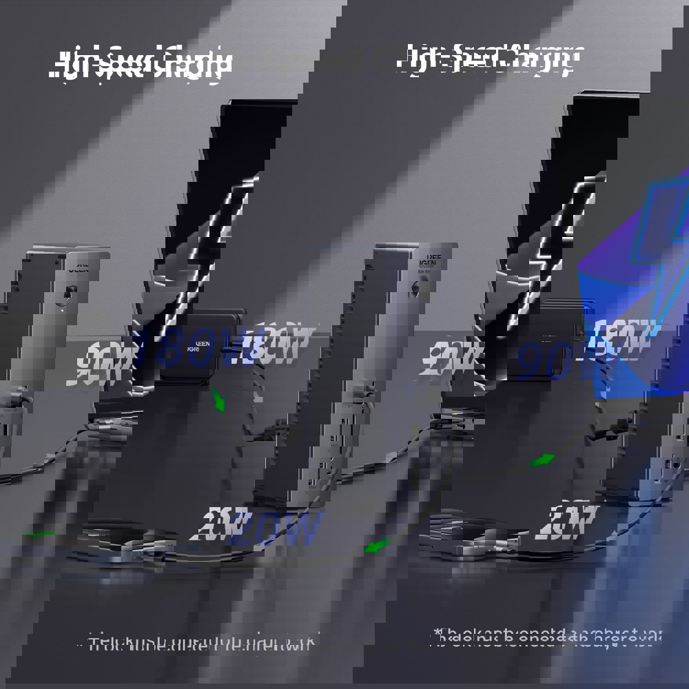 USB-C ჰაბი UGREEN U710 (25054EU) Revodok Max 213, Type-C, USB-A, DP, SD/TF, 3.5mm, Ethernet, USB-C Hub 13-in-1 Docking Station, Grey