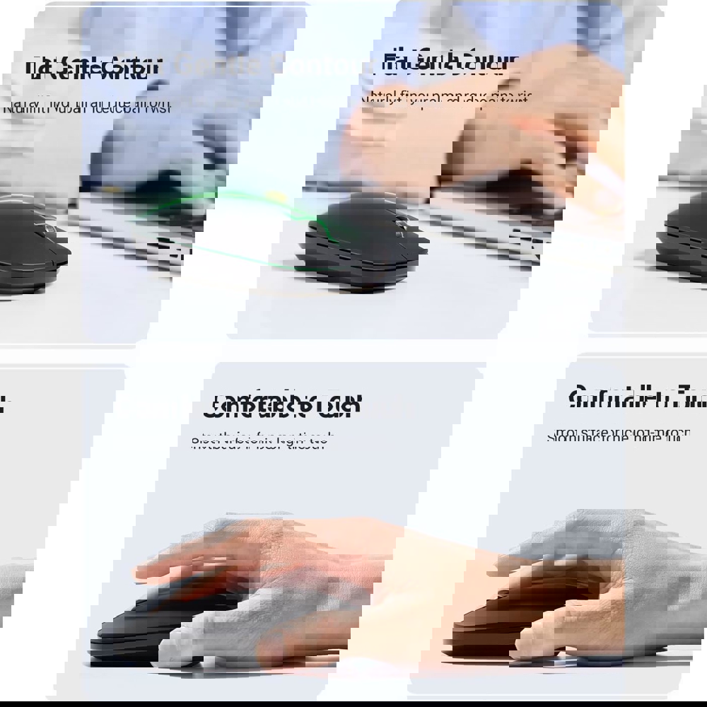 მაუსი UGREEN MU001 (90531), Wireless, Bluetooth, USB, Mouse, Starry Black