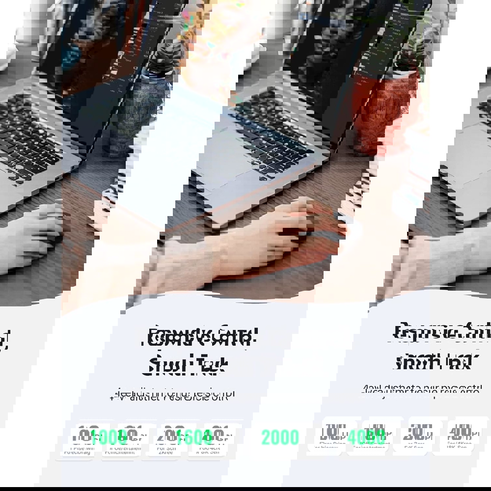 მაუსი UGREEN MU001 (90531), Wireless, Bluetooth, USB, Mouse, Starry Black