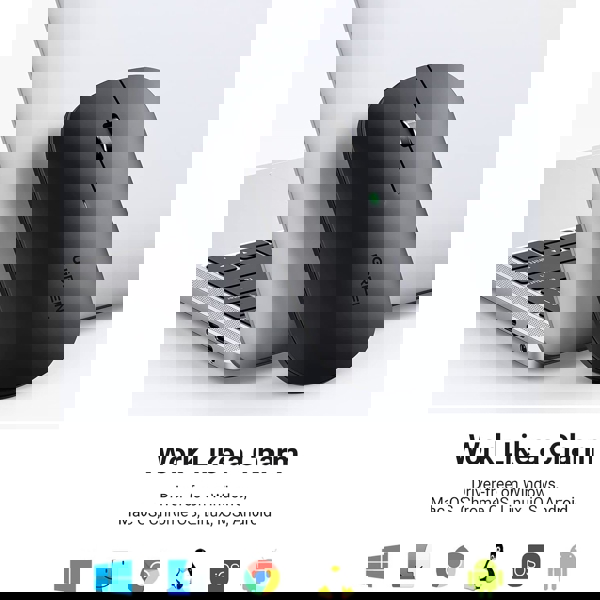 მაუსი UGREEN MU001 (90531), Wireless, Bluetooth, USB, Mouse, Starry Black