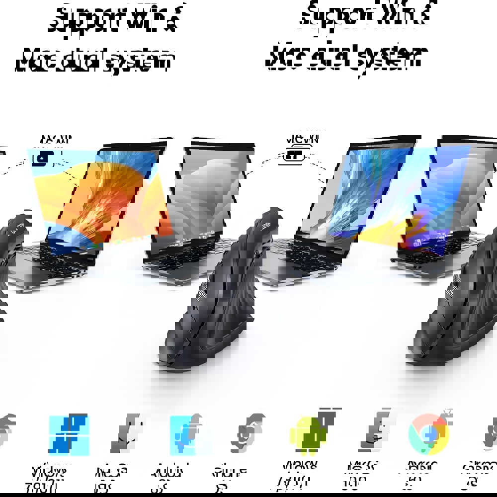 მაუსი UGREEN MU008 (25444), Wireless, Bluetooth, USB, Mouse, Black