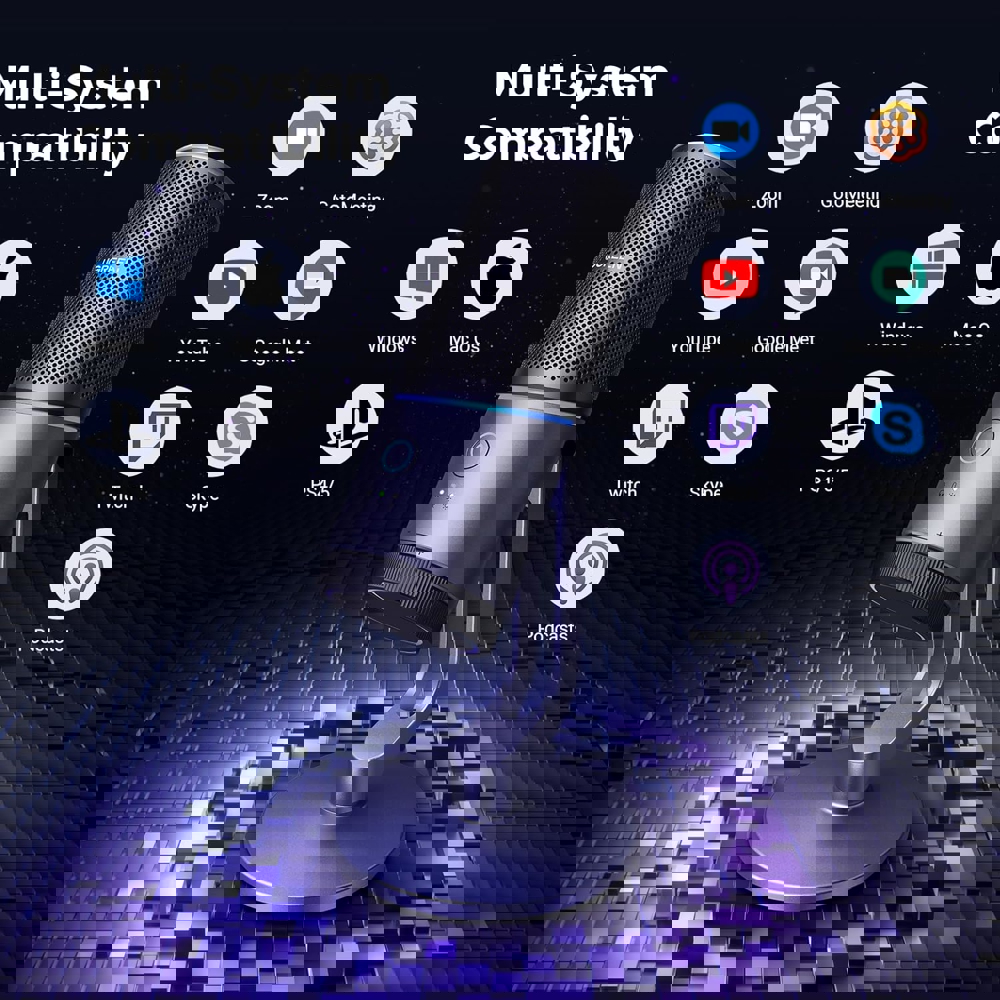 Microphone for PC UGREEN CM769 (35629), RGB, USB, 3.5mm, Black