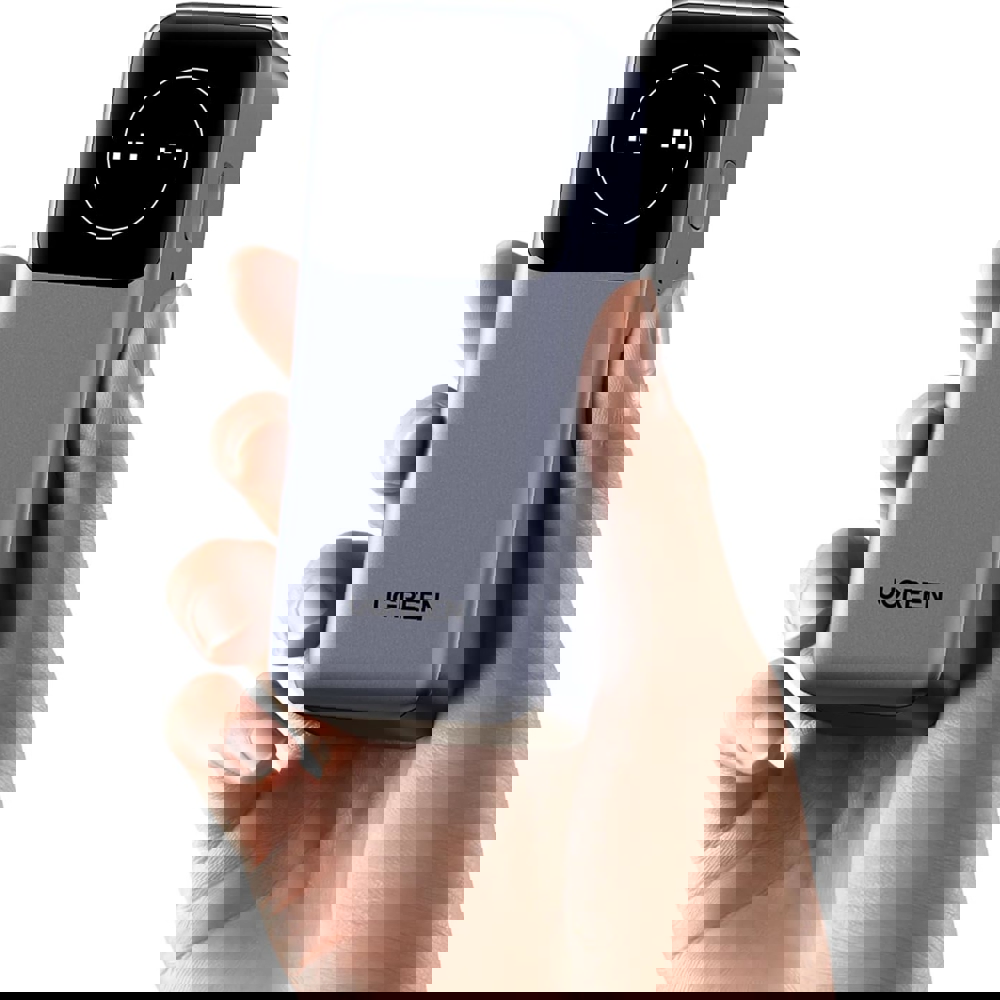 Power Bank With Smart Digital Display UGREEN PB724 (35526B) Nexode, 12000mAh 100W, Type-C, USB-A, Grey