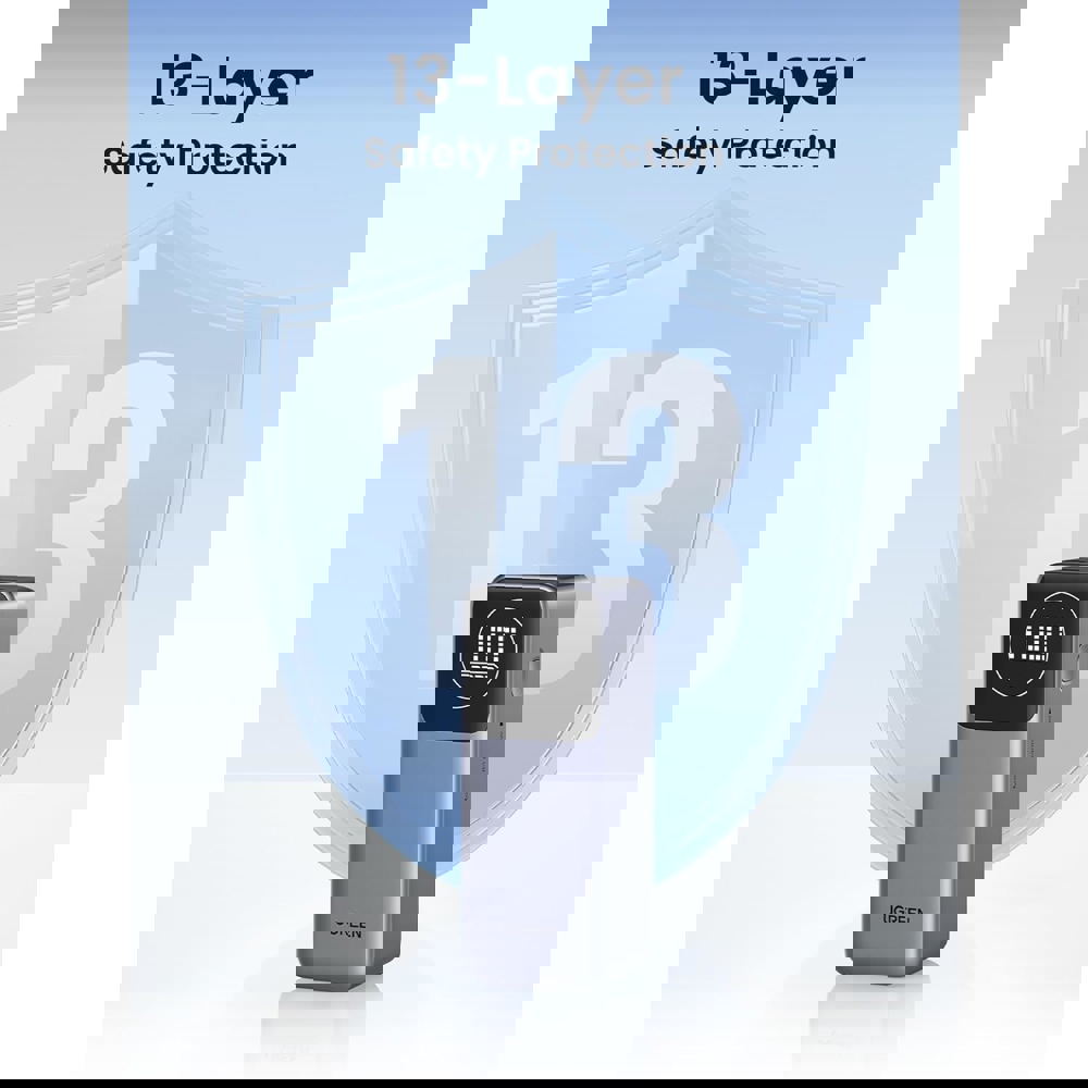 პორტატული დამტენი UGREEN PB724 (35526B) Nexode, 12000mAh 100W, Type-C, USB-A, Power Bank With Smart Digital Display, Grey