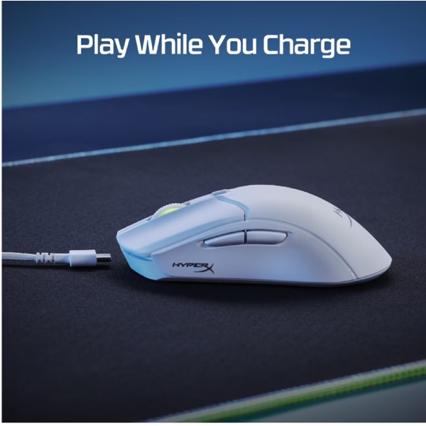 მაუსი HyperX 6N0A9AA Pulsefire Haste 2, Wireless, Bluetooth, USB-C, Gaming Mouse, White