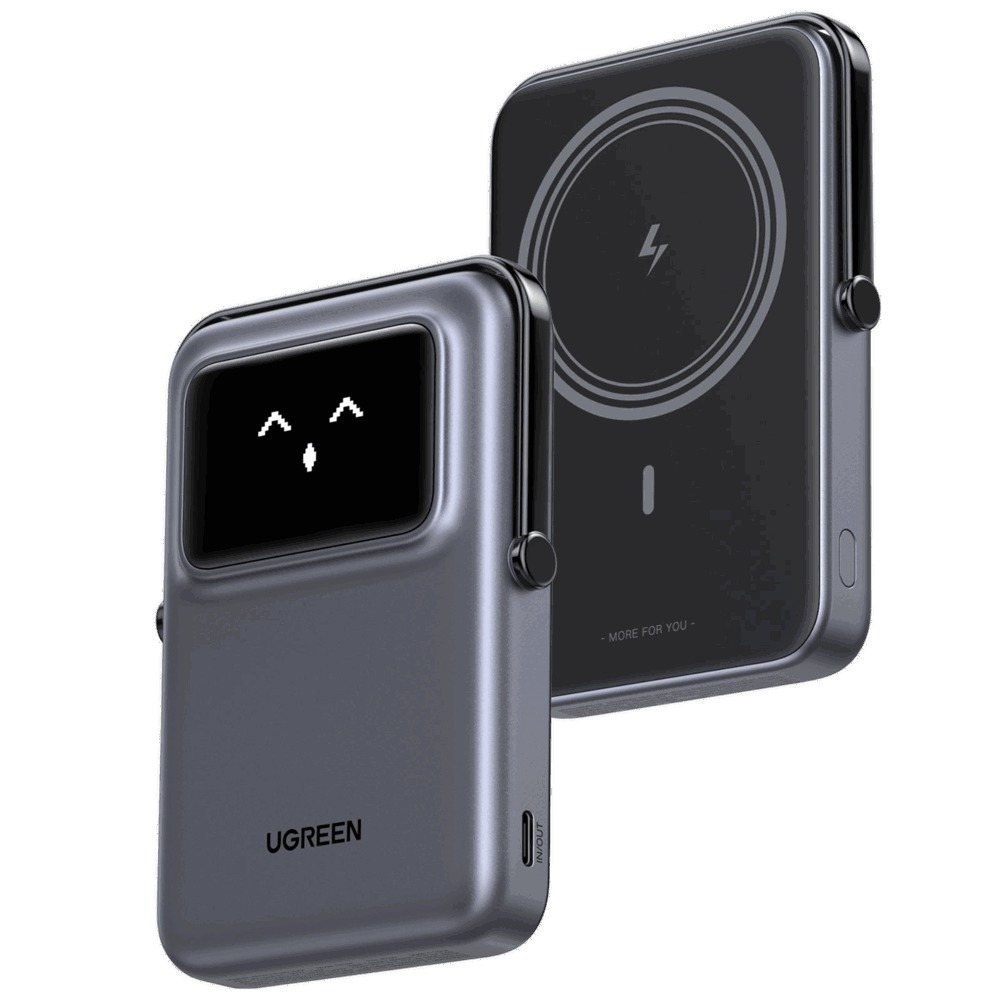 პორტატული დამტენი UGREEN PB572 (45327) Uno, 10000mAh 7.5W, Magnetic Wireless Power Bank, Grey