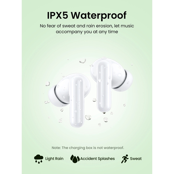 ყურსასმენი UGREEN WS207 (45110) HiTune P3, Earbuds, Wireless, Bluetooth, IPX5, White