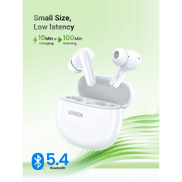 ყურსასმენი UGREEN WS207 (45110) HiTune P3, Earbuds, Wireless, Bluetooth, IPX5, White