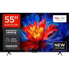 ტელევიზორი TCL 55P8K, QLED, 55", 4K UHD, USB, HDMI, LAN, BT, WIFI, Black