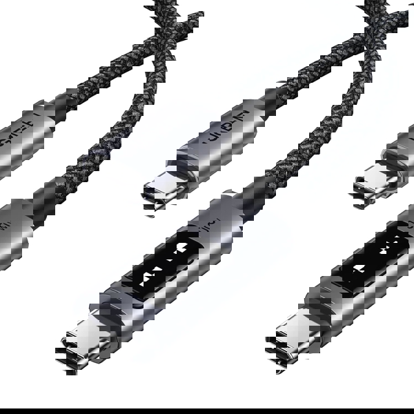 USB კაბელი UGREEN Uno L509 (45612), 100W, Type-C to Type-C Cable, 0.5M, Black/Grey