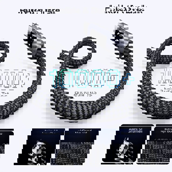 USB კაბელი UGREEN Uno L509 (45612), 100W, Type-C to Type-C Cable, 0.5M, Black/Grey