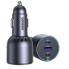 3 Port Fast Car Charger UGREEN EC703 (35024), 75W, Type-C, USB-A, Grey