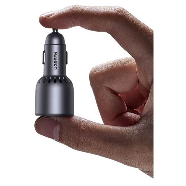 მანქანის დამტენი UGREEN EC703 (35024), 75W, Type-C, USB-A, Grey