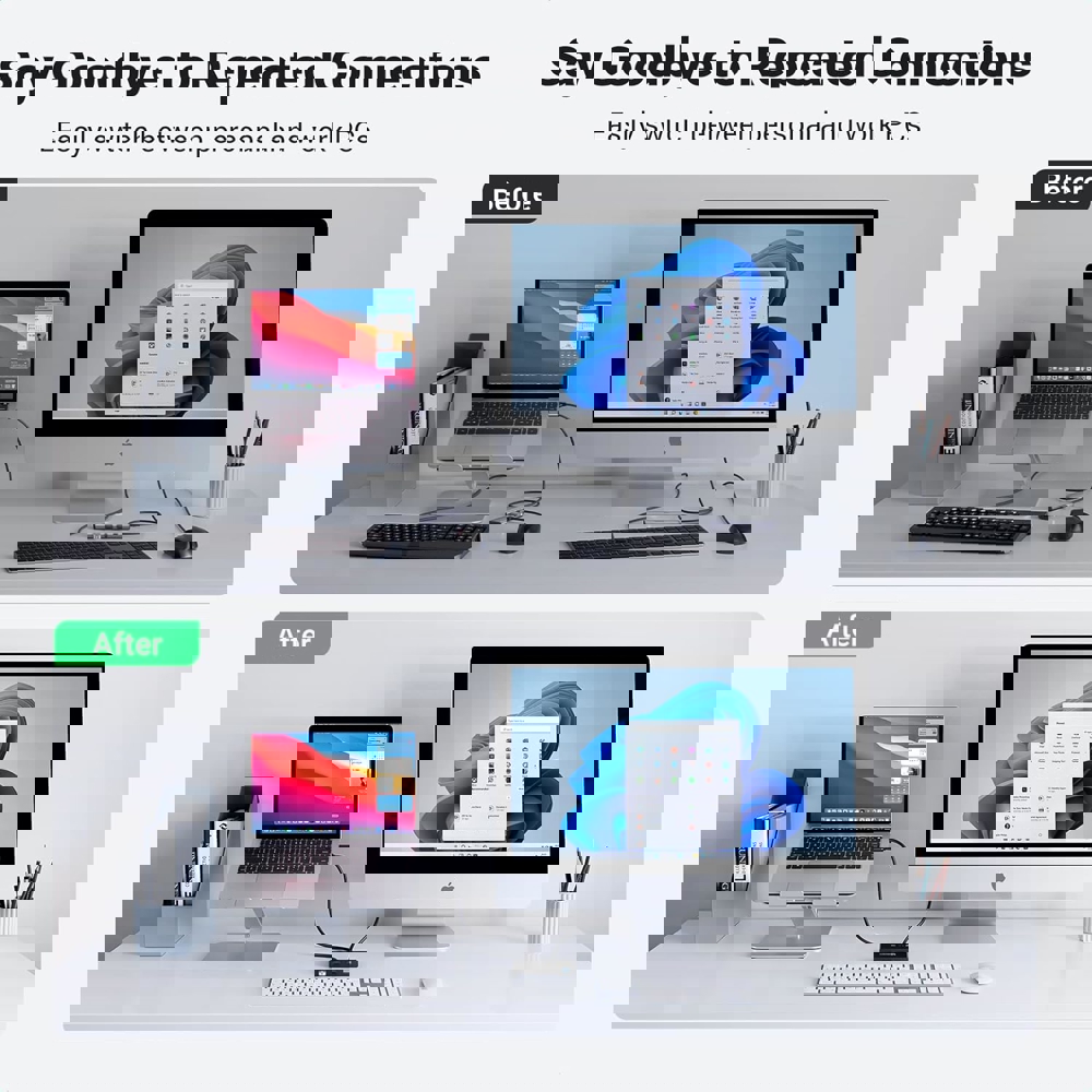 2 In 4 Out USB 3.0 Sharing Switch Box UGREEN US216 (30768), Black