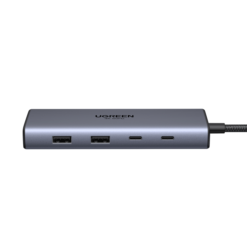 10-in-1 USB-C Hub UGREEN CM639 (45380), HDMI, Type-C, USB-A, RJ45, SD/TF, Grey