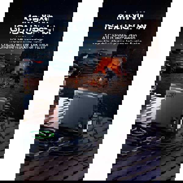 მანქანის დამქოქი+პორტატული დამტენი UGREEN ES702 (35977), 12000mAh, USB-A, Type-C, Car Jump Starter Power Bank with Digital Screen and LED Light, Grey