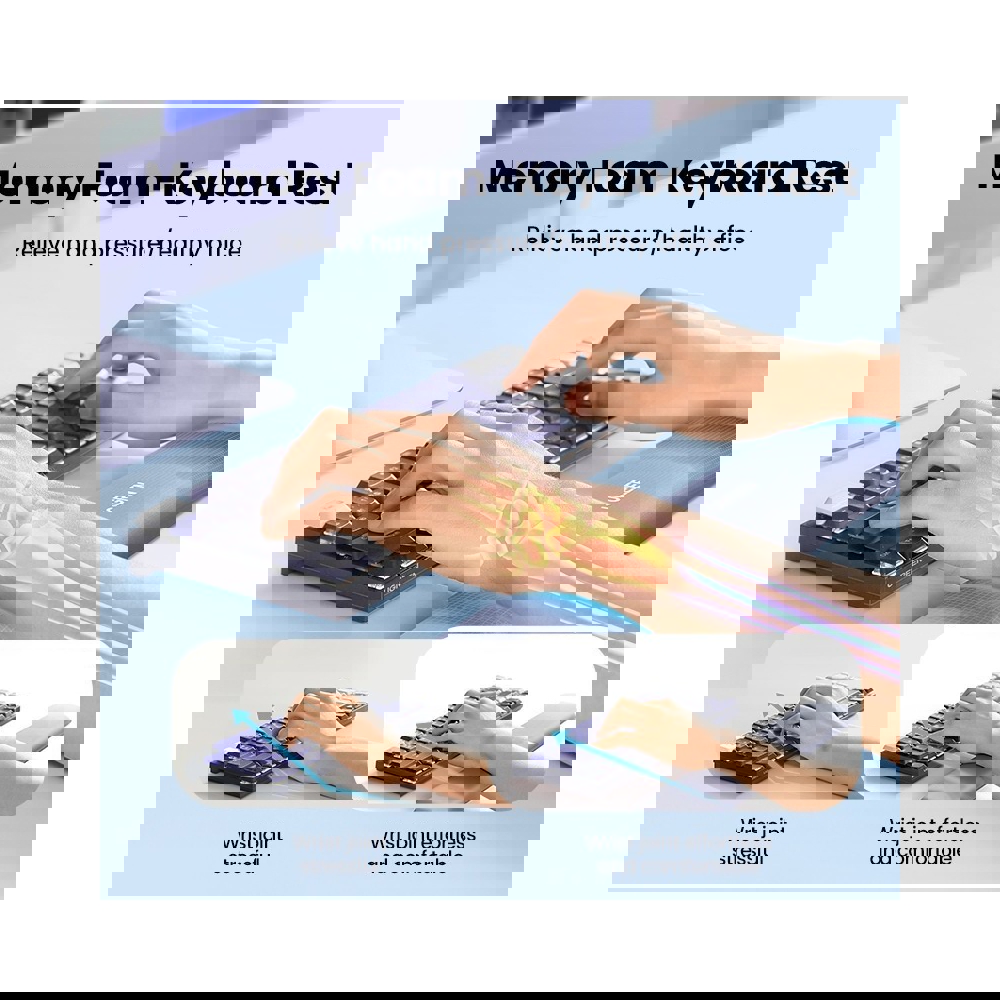 კლავიატურის მაჯის საყრდენი UGREEN LP669 (25247), Ergonomic Keyboard Wrist Rest, Grey