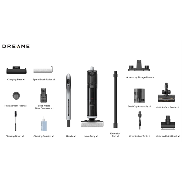 მტვერსასრუტი Dreame HHV25A H14 Dual, 380W, Vacuum Cleaner, Black