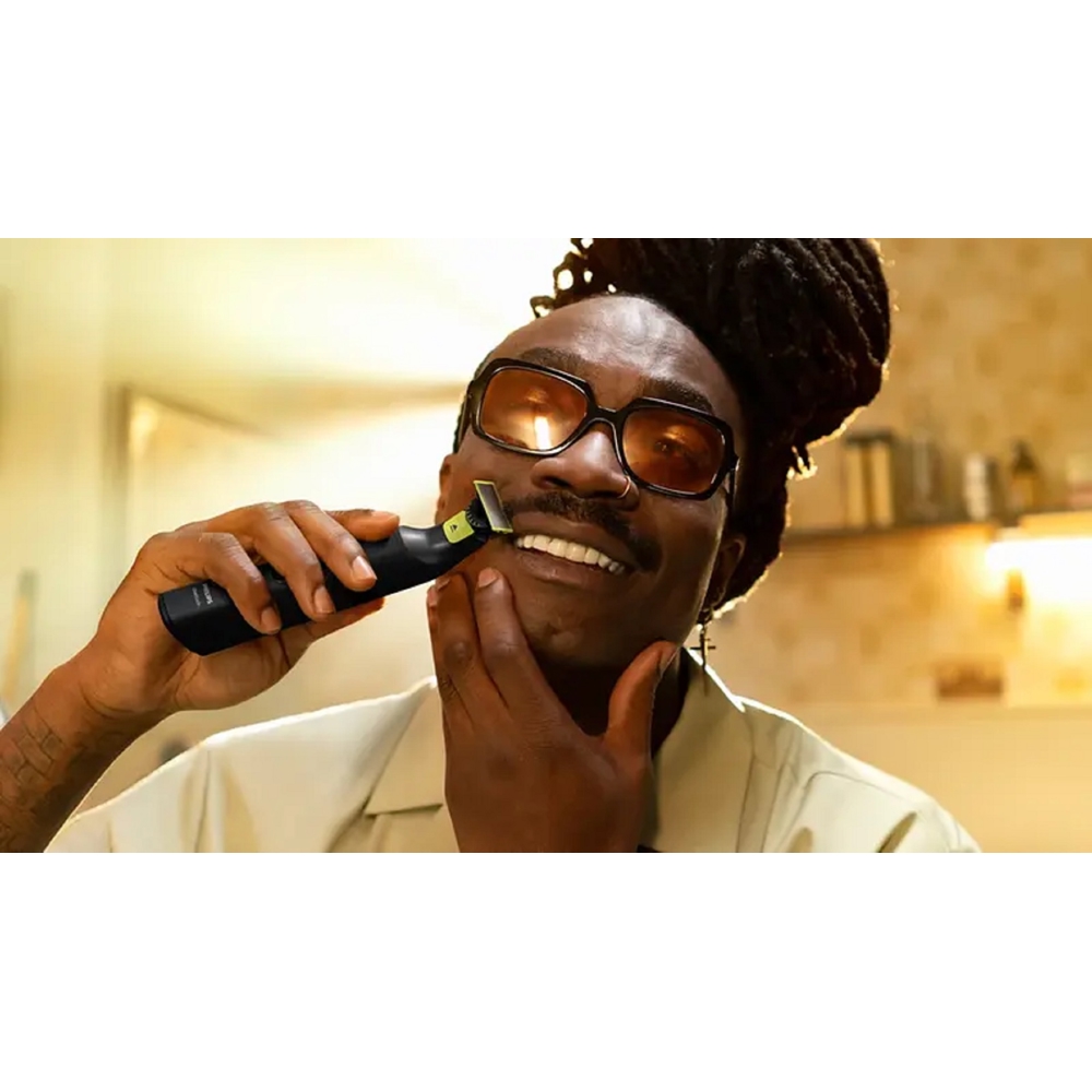 წვერსაპარსი Philips QP6532/10 One Blade, Electric Shaver, Black/Green