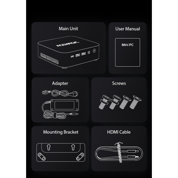 Mini PC ACEMagic A3A, i5-12450H, 16GB, 512GB SSD, Integrated, Silver