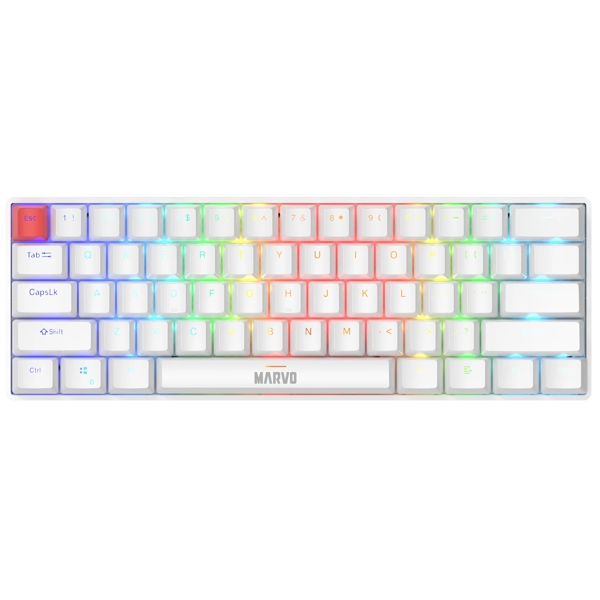 კლავიატურა Marvo KG933G WH Saber, Wired, USB, RGB, Mechanical Gaming Keyboard, White