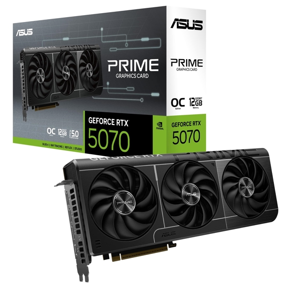 Graphic Card ASUS 90YV0M10-M0NA00 OC PRIME-RTX5070-O12G, GeForce RTX5070, 12GB, 256-bit, DP, HDMI, Black