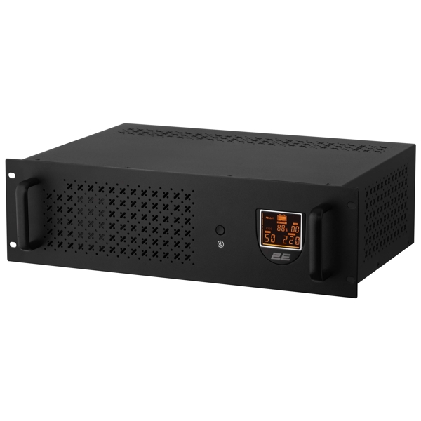 უწყვეტი კვების წყარო 2E RE2000, 2000VA, RM 3U, LCD, USB, 3xSchuko, UPS, Black