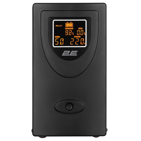 უწყვეტი კვების წყარო 2E DD2000, 2000VA, LCD, USB, 2xSchuko, UPS, Black