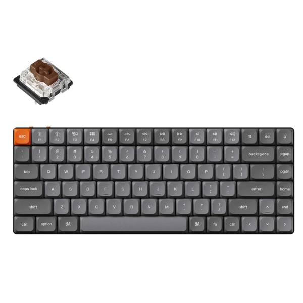 კლავიატურა Keychron K3M-H3 K3 MAX, K pro Brown, Wireless, RGB, 2.4 GHz, Bluetooth, Type-C, Mechanical Gaming Keyboard, Black