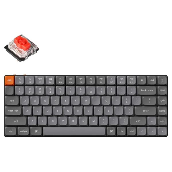 კლავიატურა Keychron K3M-H1 K3 MAX, K pro Red, Wireless, RGB, 2.4 GHz, Bluetooth, Type-C, Mechanical Gaming Keyboard, Black