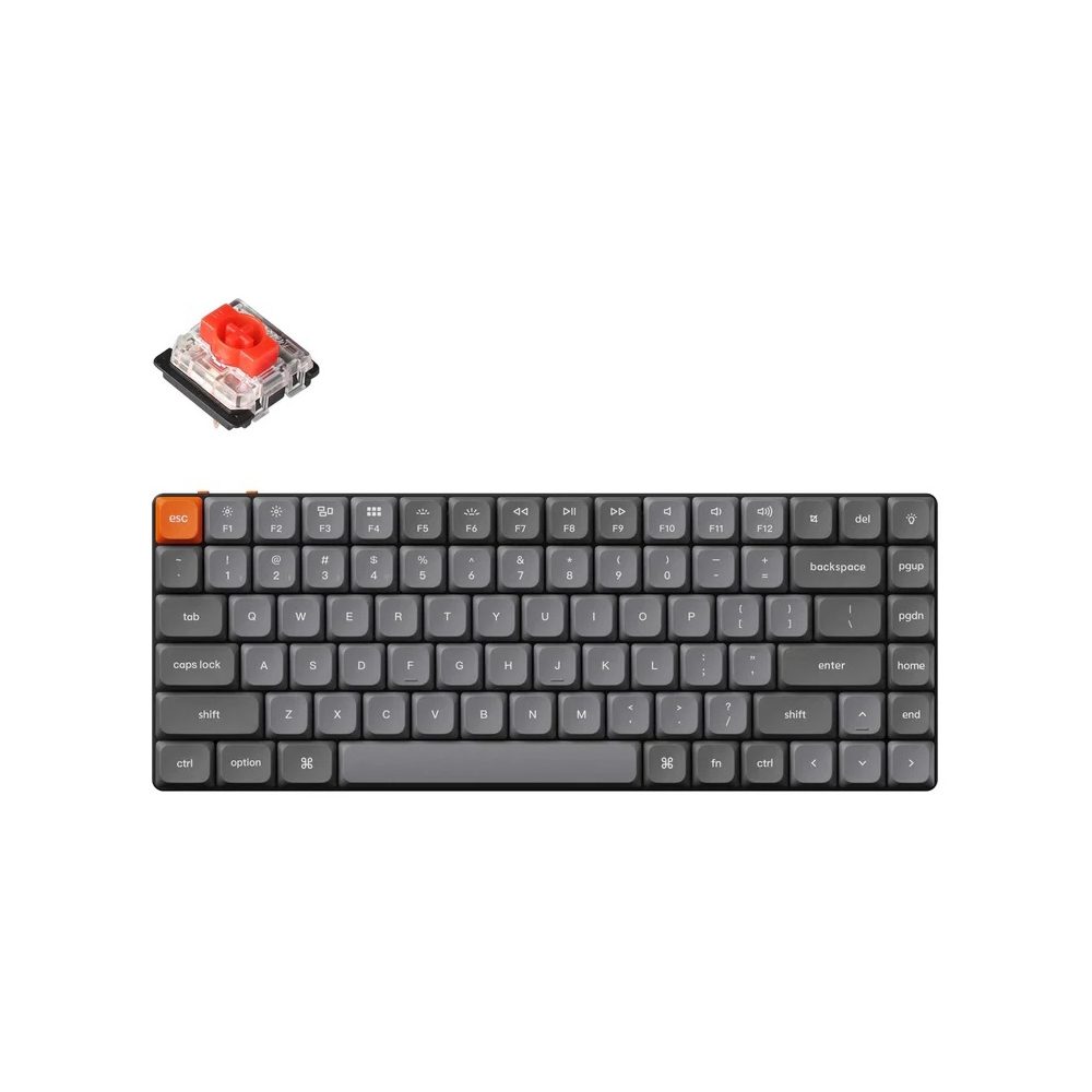 კლავიატურა Keychron K3M-H1 K3 MAX, K pro Red, Wireless, RGB, 2.4 GHz, Bluetooth, Type-C, Mechanical Gaming Keyboard, Black