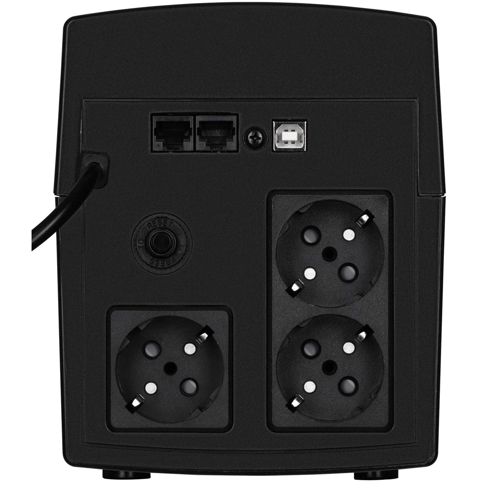 UPS 2E DD1500, 1500VA, LCD, USB, 3xSchuko, Black