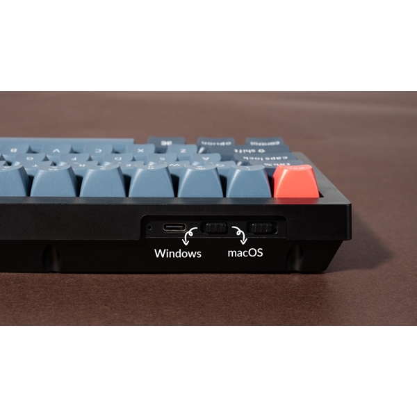 Mechanical Gaming Keyboard Keychron V2M-D1 V2, Gateron Jupiter Red, Wireless, RGB, 2.4 GHz, Bluetooth, Type-C, Black
