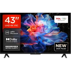ტელევიზორი TCL 43V6C, 43", 4K UHD, USB, HDMI, LAN, BT, WIFI, Black