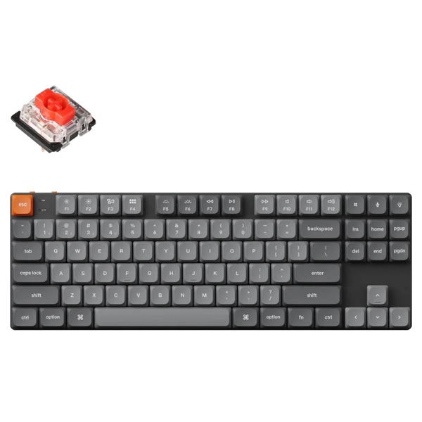 Mechanical Gaming Keyboard Keychron K1M-A1 K1 MAX, K pro Red, Wireless, 2.4 GHz, Bluetooth, Type-C, Black