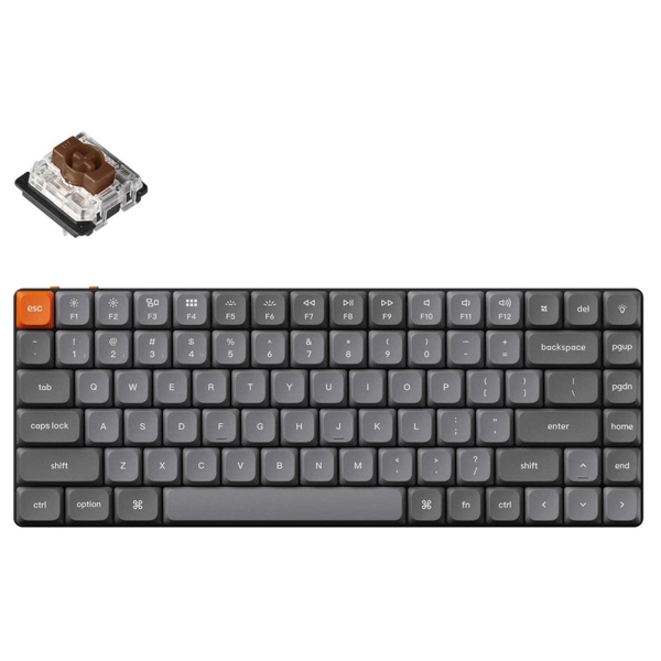 Mechanical Gaming Keyboard Keychron K3M-A3 K3 MAX, K pro Brown, Wireless, 2.4 GHz, Bluetooth, Type-C, Black