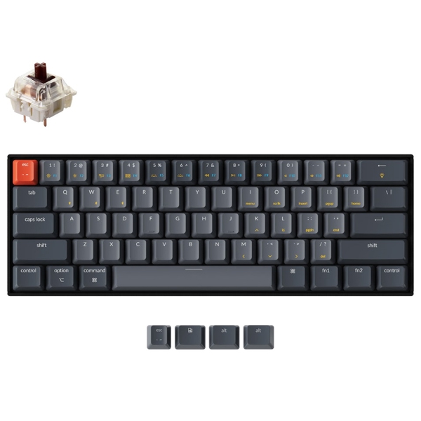 Mechanical Gaming Keyboard Keychron K12-H3 K12, K pro Brown, Wireless, RGB, Bluetooth, Type-C, Black